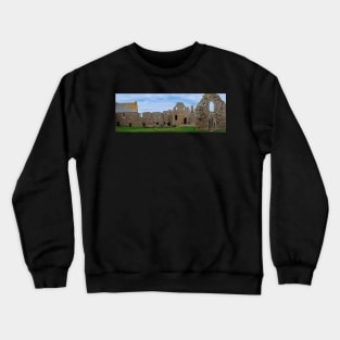 Panorama of Dunnottar castle in Aberdeenshire, Scotland Crewneck Sweatshirt